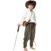 Boys Kids Medieval Ankle Pants Renaissance Viking Pirate Costume Lace Up Tapered Banded Gothic Trousers(Green)