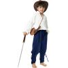 Boys Kids Medieval Ankle Pants Renaissance Viking Pirate Costume Lace Up Tapered Banded Gothic Trousers(Navy)