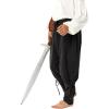 Boys Kids Medieval Ankle Pants Renaissance Viking Pirate Costume Lace Up Tapered Banded Gothic Trousers(Black)
