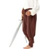 Boys Kids Medieval Ankle Pants Renaissance Viking Pirate Costume Lace Up Tapered Banded Gothic Trousers(Brown)