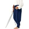 Boys Kids Medieval Ankle Pants Renaissance Viking Pirate Costume Lace Up Tapered Banded Gothic Trousers(Navy)