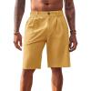Runcati Mens Golf Shorts Flat Front Chino Casual Cotton Dress Work Shorts for Men(Mustard Yellow)