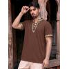 Runcati Mens Medieval Pirate Shirt Cotton Lace Up Renaissance Shirts Viking Retro Scottish Halloween Costume Tops(Coffee)