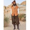 Runcati Mens Medieval Renaissance Pants Viking Navigator Baggy Harem Pants Pirate Halloween Retro Costume Trousers(Brown)