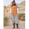 Runcati Mens Medieval Renaissance Pants Viking Navigator Baggy Harem Pants Pirate Halloween Retro Costume Trousers(Khaki)