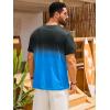 Runcati Mens Short Sleeve T-Shirts Casual Graphic Gradient Printed Tee Crewneck Summer Beach Hawaiian Vintage Shirts(Blue)