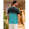 Runcati Mens Short Sleeve T-Shirts Casual Graphic Gradient Printed Tee Crewneck Summer Beach Hawaiian Vintage Shirts(Lake Green)