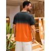 Runcati Mens Short Sleeve T-Shirts Casual Graphic Gradient Printed Tee Crewneck Summer Beach Hawaiian Vintage Shirts(Orange)
