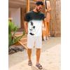 Runcati Mens Short Sleeve T-Shirts Casual Graphic Gradient Printed Tee Crewneck Summer Beach Hawaiian Vintage Shirts(White)