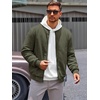 Runcati Mens Bomber Jacket Casual Lightweight Varsity Jackets Waffle Full Zip Coat(Army Green)