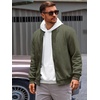 Runcati Mens Bomber Jacket Casual Lightweight Varsity Jackets Waffle Full Zip Coat(Army Green)