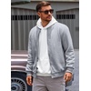 Runcati Mens Bomber Jacket Casual Lightweight Varsity Jackets Waffle Full Zip Coat(Light Gray)