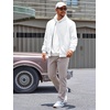 Runcati Mens Bomber Jacket Casual Lightweight Varsity Jackets Waffle Full Zip Coat(White)