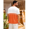 Runcati Mens Short Sleeve T-Shirts Casual Graphic Gradient Printed Tee Crewneck Summer Beach Hawaiian Vintage Shirts(A-orange)