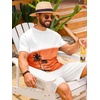 Runcati Mens Short Sleeve T-Shirts Casual Graphic Gradient Printed Tee Crewneck Summer Beach Hawaiian Vintage Shirts(A-orange)