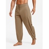 Runcati Mens Medieval Pirate Pants Renaissance Viking Ankle Banded Baggy Pants Lace Up Retro Halloween Costume Trousers(Brown)