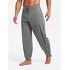 Runcati Mens Medieval Pirate Pants Renaissance Viking Ankle Banded Baggy Pants Lace Up Retro Halloween Costume Trousers(Grey)