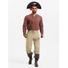 Runcati Mens Medieval Pirate Pants Renaissance Viking Ankle Banded Baggy Pants Lace Up Retro Halloween Costume Trousers(Khaki)