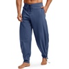 Runcati Mens Medieval Pirate Pants Renaissance Viking Ankle Banded Baggy Pants Lace Up Retro Halloween Costume Trousers(Navy)