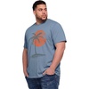 Runcati Mens Big and Tall Short Sleeve Shirts Casual Graphic Palm Tree Crewneck T-Shirt Summer Beach Hawaiian Vintage Tees(Blue)