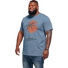 Runcati Mens Big and Tall Short Sleeve Shirts Casual Graphic Palm Tree Crewneck T-Shirt Summer Beach Hawaiian Vintage Tees(Blue)