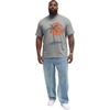 Runcati Mens Big and Tall Short Sleeve Shirts Casual Graphic Palm Tree Crewneck T-Shirt Summer Beach Hawaiian Vintage Tees(Grey)