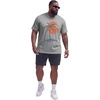Runcati Mens Big and Tall Short Sleeve Shirts Casual Graphic Palm Tree Crewneck T-Shirt Summer Beach Hawaiian Vintage Tees(Grey)