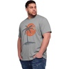 Runcati Mens Big and Tall Short Sleeve Shirts Casual Graphic Palm Tree Crewneck T-Shirt Summer Beach Hawaiian Vintage Tees(Grey)