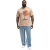 Runcati Mens Big and Tall Short Sleeve Shirts Casual Graphic Palm Tree Crewneck T-Shirt Summer Beach Hawaiian Vintage Tees(Khaki)