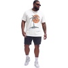 Runcati Mens Big and Tall Short Sleeve Shirts Casual Graphic Palm Tree Crewneck T-Shirt Summer Beach Hawaiian Vintage Tees(White)
