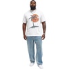 Runcati Mens Big and Tall Short Sleeve Shirts Casual Graphic Palm Tree Crewneck T-Shirt Summer Beach Hawaiian Vintage Tees(White)