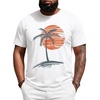 Runcati Mens Big and Tall Short Sleeve Shirts Casual Graphic Palm Tree Crewneck T-Shirt Summer Beach Hawaiian Vintage Tees(White)
