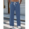 Runcati Men’s Baggy Sweatpants Wide Leg Lounge Cotton Joggers Workout Pants | Drawstring, Elastic waist, Open bottom, Lightweight, Soft, Workout athletic outfits, 6.7 inch phone pockets, Hiking track(Grayish Blue)