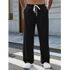 Runcati Men’s Baggy Sweatpants Wide Leg Lounge Cotton Joggers Workout Pants | Drawstring, Elastic waist, Open bottom, Lightweight, Soft, Workout athletic outfits, 6.7 inch phone pockets, Hiking track(Black)