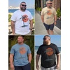Runcati Mens Big and Tall Short Sleeve Shirts Graphic Palm Tree T-Shirt | 3xlt,5xlt,Plus Size,Crewneck,Summer,Beach,Hawaiian Vintage Tees,Skin Friendly,Durable(Blue)