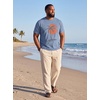 Runcati Mens Big and Tall Short Sleeve Shirts Graphic Palm Tree T-Shirt | 3xlt,5xlt,Plus Size,Crewneck,Summer,Beach,Hawaiian Vintage Tees,Skin Friendly,Durable(Blue)
