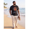 Runcati Mens Big and Tall Short Sleeve Shirts Graphic Palm Tree T-Shirt | 3xlt,5xlt,Plus Size,Crewneck,Summer,Beach,Hawaiian Vintage Tees,Skin Friendly,Durable(Black)