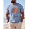 Runcati Mens Big and Tall Short Sleeve Shirts Graphic Palm Tree T-Shirt | 3xlt,5xlt,Plus Size,Crewneck,Summer,Beach,Hawaiian Vintage Tees,Skin Friendly,Durable(Blue)