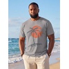Runcati Mens Big and Tall Short Sleeve Shirts Graphic Palm Tree T-Shirt | 3xlt,5xlt,Plus Size,Crewneck,Summer,Beach,Hawaiian Vintage Tees,Skin Friendly,Durable(Grey)
