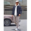 Runcati Mens Bomber Jacket Casual Lightweight Varsity Jackets Waffle Coat | Full zip, Long sleeve, Regulat fit, Warm, Chunky, Side pockets, Outwear, Fall winter clothing(Navy)