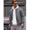 Runcati Mens Bomber Jacket Casual Lightweight Varsity Jackets Waffle Coat | Full zip, Long sleeve, Regulat fit, Warm, Chunky, Side pockets, Outwear, Fall winter clothing(Dark Gray)