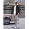 Runcati Mens Bomber Jacket Casual Lightweight Varsity Jackets Waffle Coat | Full zip, Long sleeve, Regulat fit, Warm, Chunky, Side pockets, Outwear, Fall winter clothing(Black)