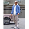 Runcati Mens Bomber Jacket Casual Lightweight Varsity Jackets Waffle Coat | Full zip, Long sleeve, Regulat fit, Warm, Chunky, Side pockets, Outwear, Fall winter clothing(Blue)