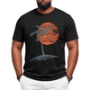 Runcati Mens Big and Tall Short Sleeve Shirts Graphic Palm Tree T-Shirt | 3xlt,5xlt,Plus Size,Crewneck,Summer,Beach,Hawaiian Vintage Tees,Skin Friendly,Durable(Black)