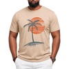 Runcati Mens Big and Tall Short Sleeve Shirts Graphic Palm Tree T-Shirt | 3xlt,5xlt,Plus Size,Crewneck,Summer,Beach,Hawaiian Vintage Tees,Skin Friendly,Durable(Khaki)