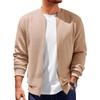 Runcati Mens Bomber Jacket Casual Lightweight Varsity Jackets Waffle Coat | Full zip, Long sleeve, Regulat fit, Warm, Chunky, Side pockets, Outwear, Fall winter clothing(Khaki)