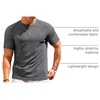 Runcati Men’s Casual T-Shirts Short Sleeve | Crew Neck, Summer, Stretchy Shirt, Textured Jacquard Tops(Dark Grey)