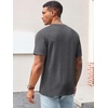 Runcati Men’s Casual T-Shirts Short Sleeve | Crew Neck, Summer, Stretchy Shirt, Textured Jacquard Tops(Dark Grey)