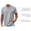 Runcati Men’s Casual T-Shirts Short Sleeve | Crew Neck, Summer, Stretchy Shirt, Textured Jacquard Tops(Grey)