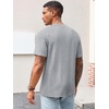Runcati Men’s Casual T-Shirts Short Sleeve | Crew Neck, Summer, Stretchy Shirt, Textured Jacquard Tops(Grey)